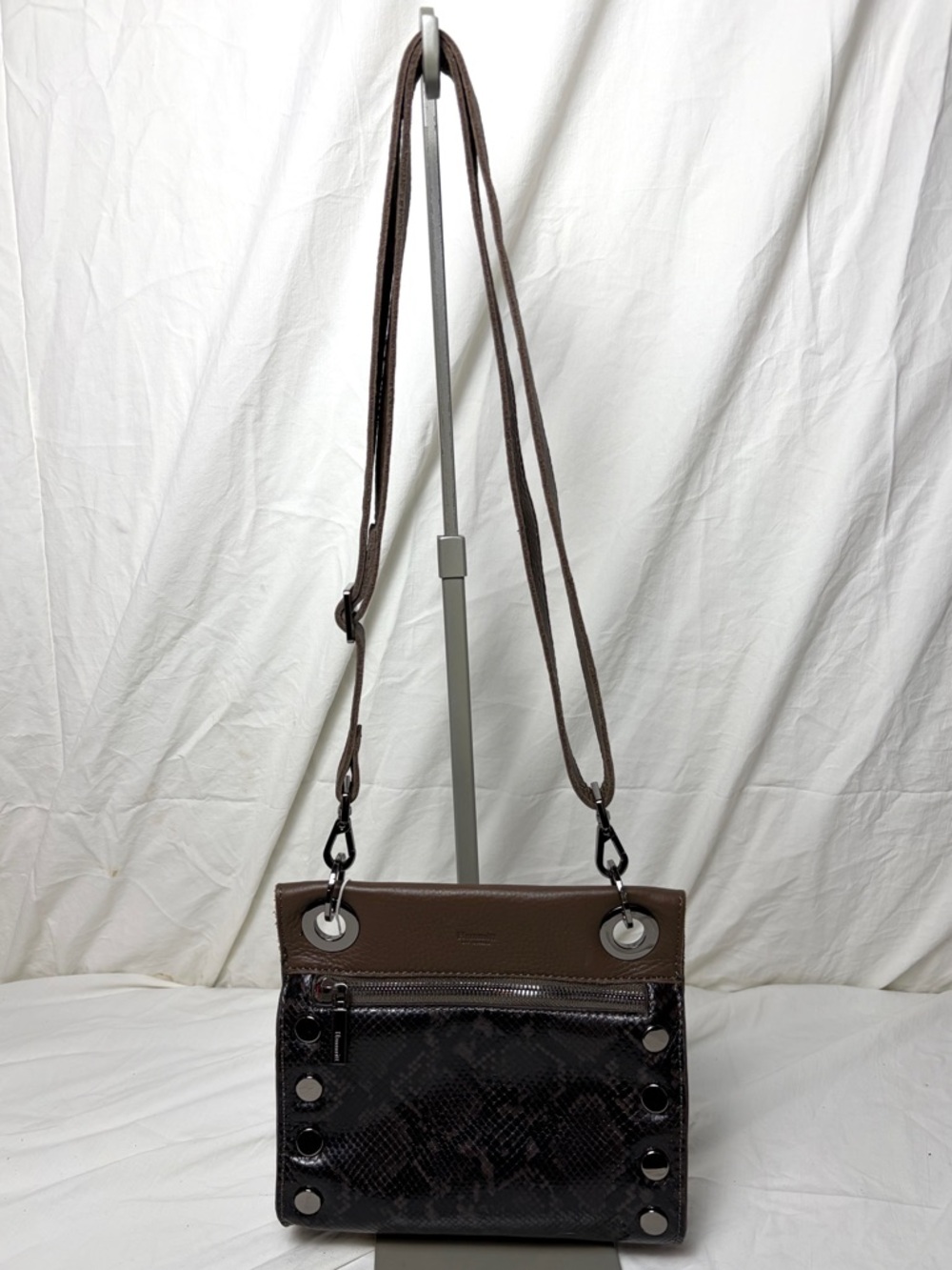 NWT Hammitt Tony Small Crossbody | Black Snakeskin Embossed Leather - Picture 3 of 11